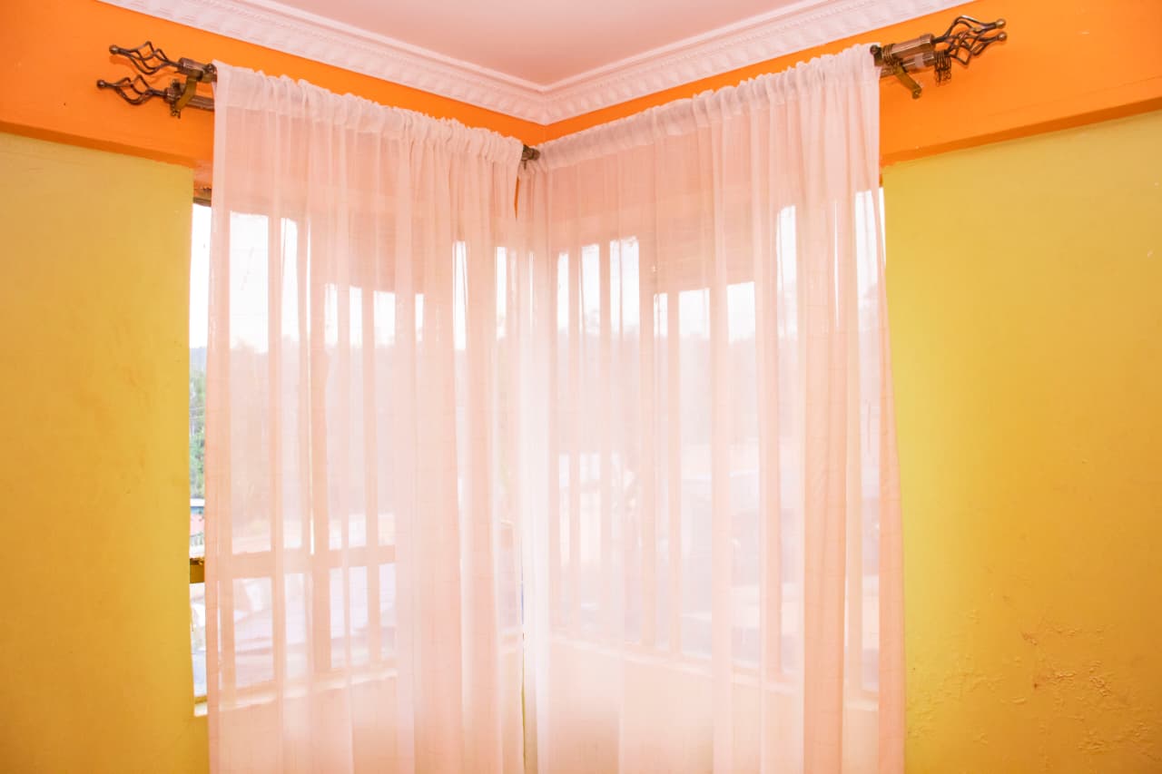 Room Windows White Curtains